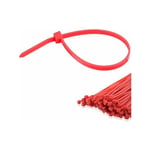 Cyclingcolors - 50x collier de serrage plastique 3,6x370mm rouge cranté pour diamètre 102mm résistant à l'huile et à l'essence lien serre attache