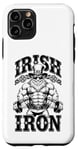 Coque pour iPhone 11 Pro Irlandais Iron Funny St Patrick Day Leprechaun Gym Fitness