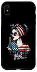 Coque pour iPhone XS Max Trump Girl Messy Bun Trump 2024 Élection Drapeau américain