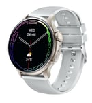 Emporia Watch Joy Montre connectée pour Homme et Femme, Montre de Fitness, Montre de Sport, Montre de santé pour Personnes âgées, Fonction téléphone, Bluetooth, réveil, Gris