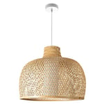 Paco Home Plafonnier Bambou Boho Salon Lampe En Osier Suspendue Nature Vintage E27 Rétro Bar, Type de lampe:Lampe à suspension - Type 4, Couleur/Taille:Beige (Ø52 cm)