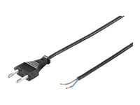 Wentronic Goobay Euro-Kabel För Montering, 1,5 M, Svart, Svart - Euro-Kontakt (Typ C, Cee 7/16) &Gt  Lösa Kabeländar (50085)