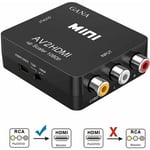 Adaptateur RCA vers HDMI Convertisseur AV vers HDMI Adaptateur AV vers HDMI Prise en charge 1080P avec cable de chargement USB étui de protection