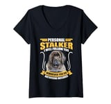 Womens Newfoundland PERSONAL STALKER I'LL FOLLOW YOU Funny V-Neck T-Shirt