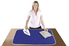 Maximex Cotton Blue Steam Ironing Blanket, 65 x 130 x 0.1 cm, Ironing Board with Heat-reflecting Aluminium Coating, Molton Padding, 100% Steam Barrier, Foam Layer