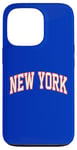 Coque pour iPhone 13 Pro Retro New York Hommes NY Bleu Orange Femmes Vintage NY Blanc Tee