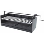 Barbecue bbq au charbon et bois 100 cm grille inox - Avec élevateur - à poser / Encastrable