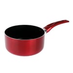 Sitram 713669 Casserole Aluminium Pressé CARMIN Ø18, H8,5 cm - Coloris Rouge Brillant - Revêtement anti-adhésif Whitford Xylan 2 couches sans PFOA, Manche thermorésistant - Tous feux sauf induction