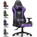 BIGZZIA Fauteuil gamer | Chaise gaming de bureau a Pivot 90° | Avec appui-tête & coussin lombaire | Inclinable 90°-155°