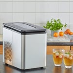 Ice Cube Maker Chrome 32cm x 24cm x 32 cm 1.8L Electric Ice Cube Maker Machine