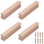 Paryou - Poignée de Meuble en Bois 4Pcs Poignée de Tiroir Bouton de Porte Cuisine Poignées de Placard pour Cuisine Armoire Commode, Longueur Totale