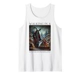 Retro Funny Walking in a Winter Wonderland Merry Christmas Tank Top