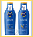 2x Nivea Sun Lotion Protect & Moisture SPF30 - Immediate Protection - 200ml