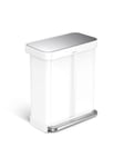 Simplehuman simplehuman 58L (34/24), kaksiosainen poljinroskakori liner-taskulla, valkoinen