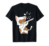 Flute Cat - Flute Player Flutist Marching Band Music T-Shirt