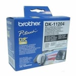 Etiketter till Multiskrivare Brother DK11204 17 x 54 mm Svart/Vit Vit