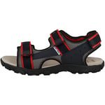 Geox Men's Jr Strada Sandal, Navy Red, 12.5 UK Narrow