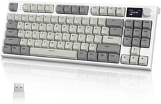 X ATTACK SHARK K86 GASKET CLAVIER GAMER MECANIQUE SANS FIL, APEX PRO TKL CLAVIER DE JEU, 2.4G/BLUETOOTH/USB-C, ÉCRAN COULEUR TFT, ÉCLAIRAGE RVB, HOT SWAPPABLE INTERRUPTEUR LINÉAIRE[KEY230260]