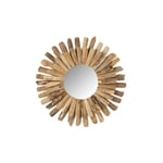 Jolipa - Miroir rond en bois naturel 70x70x5 cm