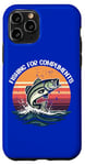 Coque pour iPhone 11 Pro Des jeux de mots vintage de Fishing for Compliments qui accrochent le cœur de papa