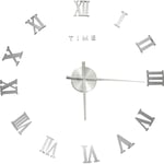 Horloge murale 3D Design moderne Argenté 100 cm XXL 4