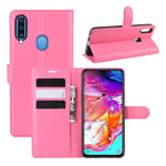 Samsung Classic Galaxy A20s flip kotelot - Ruusu Pinkki