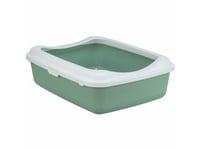 Trixie Classic Cat Litter Tray, W/Rim, 37×15×48Cm, Sage/White