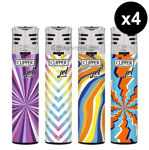 4 briquets Clipper JET FLAME CHALUMEAU tempête électronique SPLASH 2