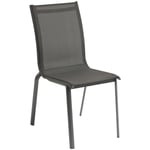 Chaise de jardin empilable Axant anthracite & graphite en aluminium traité époxy - Hespéride