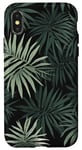 Coque pour iPhone X/XS Style tropical bohème chic avec motif feuilles de palmier