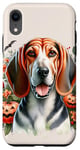 iPhone XR American English Coonhound Dog Halloween Watercolor Artwork Case