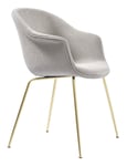 Bat Dining Chair Fully Upholstered - Light Boucle 008/Brass Semi Matt