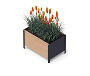 Upyard Jardinière surélevée en bois pour jardin, terrasse et balcon - Jardinière avec non-tissé intérieur et insert en plastique imperméable - Jardinière pour l'intérieur et l'extérieur - 78 x 52 x 48