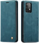 Housse Portefeuille En Cuir Pu Vintage Pour Samsung Galaxy A52/A52s - Bleu