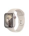 Apple Watch Series 9 Cellular 45mm Starlight Aluminium Case, Sport Band - M/L