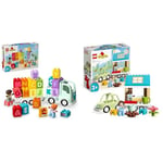 LEGO DUPLO Town Alphabet Truck Toy for Toddlers, Boys & Girls Aged 2 Plus & DUPLO Family House on Wheels with Toy Car for Toddlers 2 Plus Year Old Boys and Girls