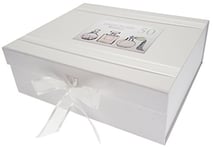 WHITE COTTON CARDS 50th Birthday, Large Keepsake Box, Perfume Bottles, Wood, 27.2 x 32 x 11 cm