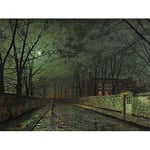 Wee Blue Coo John Atkinson Grimshaw Moonlit Street Old Master Painting Wall Art Print Mur Décor 30 x 41 cm