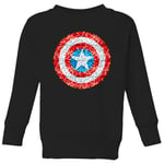 Marvel Captain America Pixelated Shield Kids' Sweatshirt - Black - 3-4 ans