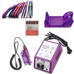 "Violet Set Kit Ponceuse à Ongles Professional Polissoir Lime Nail Drill Appareil Electrique pour Ongle Pied Manucure Pédicure  "