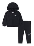 Nike Infants Girls Shine Hoody Legging Tracksuit - Black, Black, Size 12 Months