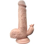 Armony: Realistic Vibrator & Thrusting Dildo with Tongue, 19 cm Ljus hudfärg