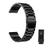 INF Bracelet pour Garmin Vivoactive 3/Vivomove HR en Acier Inoxydable, Longueur réglable, Bracelet de Montre pour Montre Intelligente Garmin, Bracelet de Remplacement, Noir