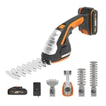 Worx WG801E.5 20V Cordless Shrub Shears, Hedge Trimmer, Grass Shear, and Weeder with Battery and Charger