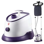 SOGA Garment Steamer Vertical Twin Pole Clothes 1700ml 1800w Professional Steaming Kit Purple - Irons & Steam Stations - GarmentSteamerTwinPolePurple