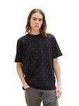 TOM TAILOR Denim Men's T-Shirt 1035608, 31386 - Black Smiley Print, XS