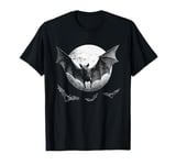 Gothic Bat Halloween Full Moon Horror Vampire Spooky Goth T-Shirt