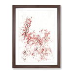 Pink Cherry Tree Watercolour Modern Framed Wall Art Print, Ready to Hang Picture for Living Room Bedroom Home Office Décor, Walnut A2 (64 x 46 cm)