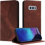 Coque Pour Samsung Galaxy S10e, Coque Samsung S10e, Housse Samsung S10e, Housse En Cuir Pu Pochette Portefeuille Magnetique Etui De Protection, Flip Case Pour Galaxy S10e (Marron)