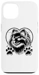 Coque pour iPhone 13 Poméranien Cœur Poméraniens Pom Dog